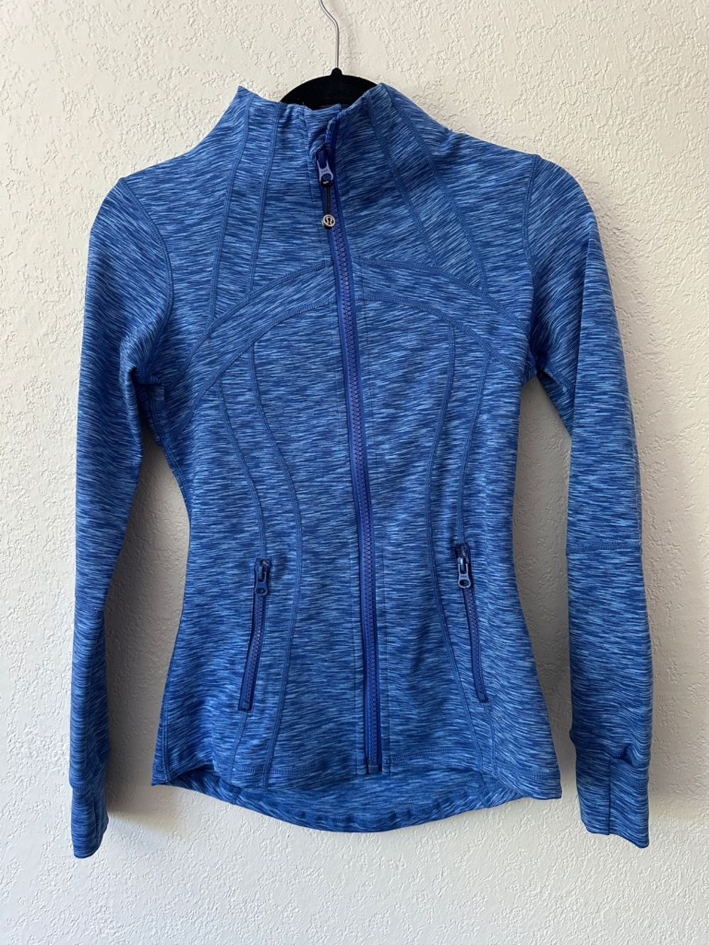 lululemon athletica Heathered Blue Full-Zip Bomber Jacket